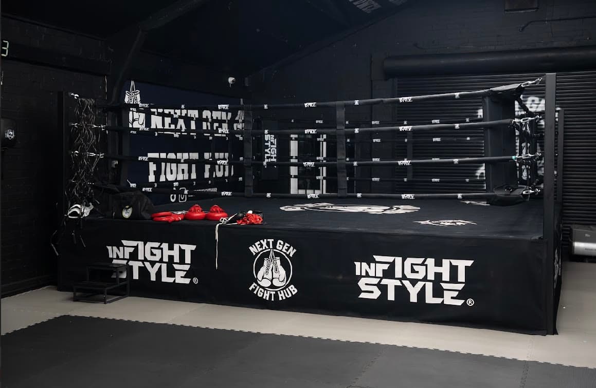 The full size boxing ring at Next Gen Fight Hub